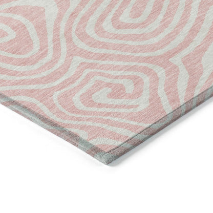 LOOMLAN Rugs Evalora Pink Washable Indoor-Outdoor Rug