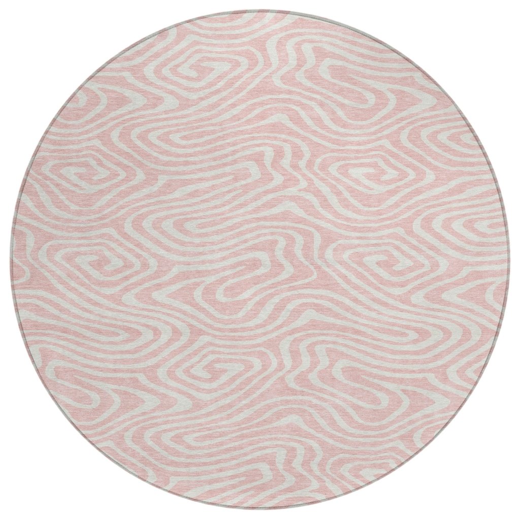 LOOMLAN Rugs Evalora Pink Washable Indoor-Outdoor Rug