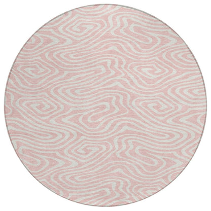 LOOMLAN Rugs Evalora Pink Washable Indoor-Outdoor Rug