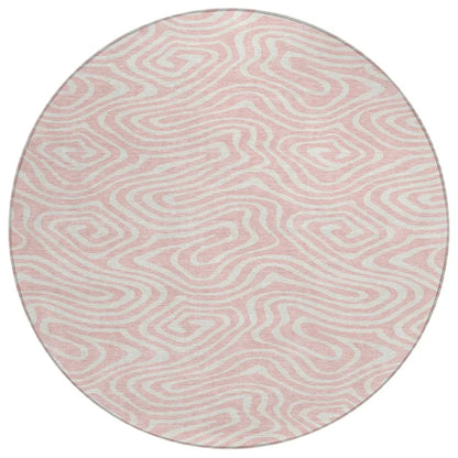 LOOMLAN Rugs Evalora Pink Washable Indoor-Outdoor Rug