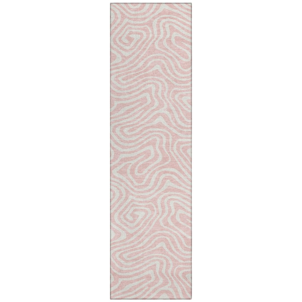LOOMLAN Rugs Evalora Pink Washable Indoor-Outdoor Rug