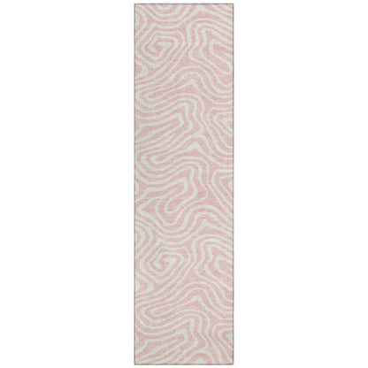 LOOMLAN Rugs Evalora Pink Washable Indoor-Outdoor Rug