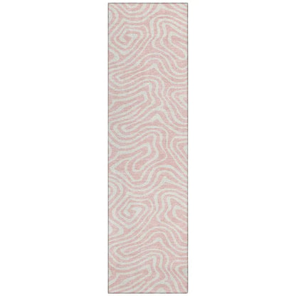 LOOMLAN Rugs Evalora Pink Washable Indoor-Outdoor Rug