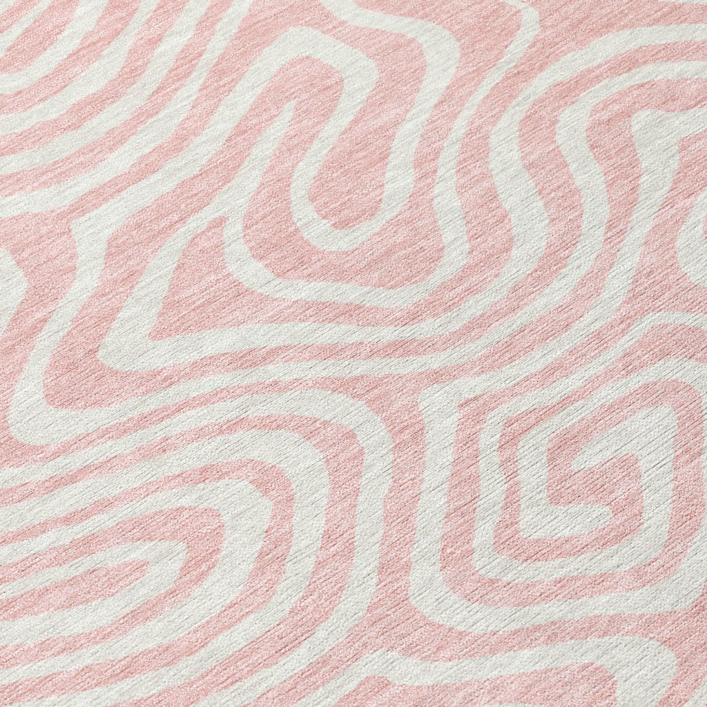 LOOMLAN Rugs Evalora Pink Washable Indoor-Outdoor Rug