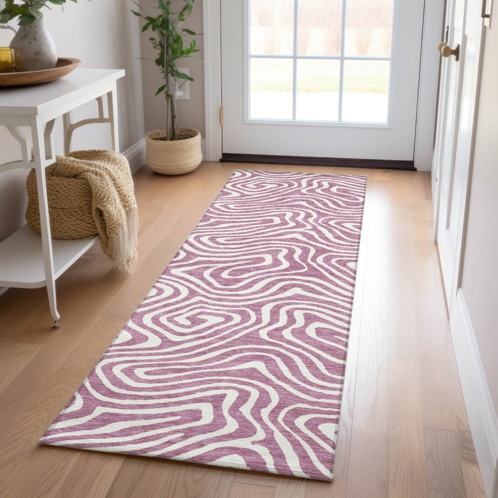 LOOMLAN Rugs Evalora Purple Washable Indoor-Outdoor Rug