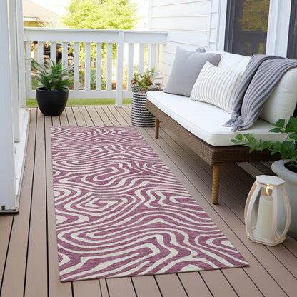 LOOMLAN Rugs Evalora Purple Washable Indoor-Outdoor Rug