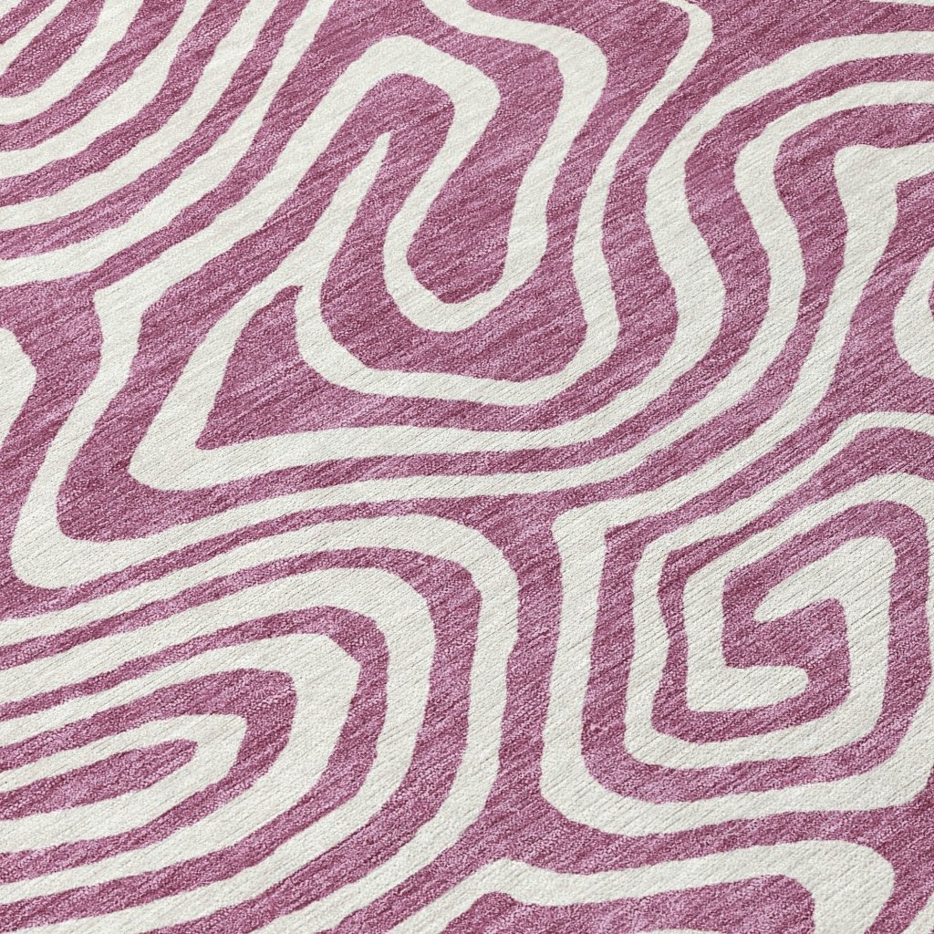 LOOMLAN Rugs Evalora Purple Washable Indoor-Outdoor Rug