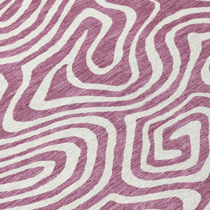 LOOMLAN Rugs Evalora Purple Washable Indoor-Outdoor Rug