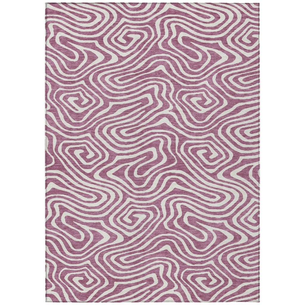 LOOMLAN Rugs Evalora Purple Washable Indoor-Outdoor Rug