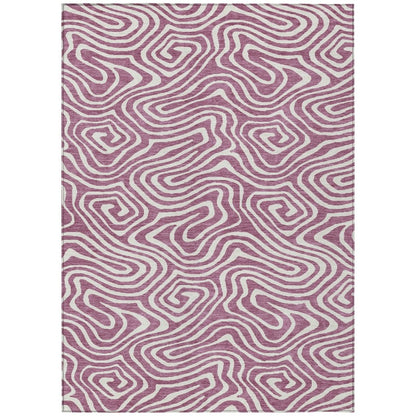 LOOMLAN Rugs Evalora Purple Washable Indoor-Outdoor Rug