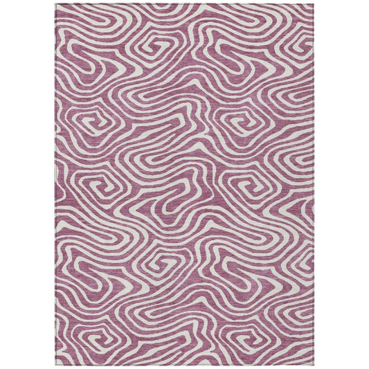 LOOMLAN Rugs Evalora Purple Washable Indoor-Outdoor Rug
