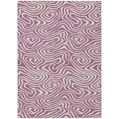 LOOMLAN Rugs Evalora Purple Washable Indoor-Outdoor Rug