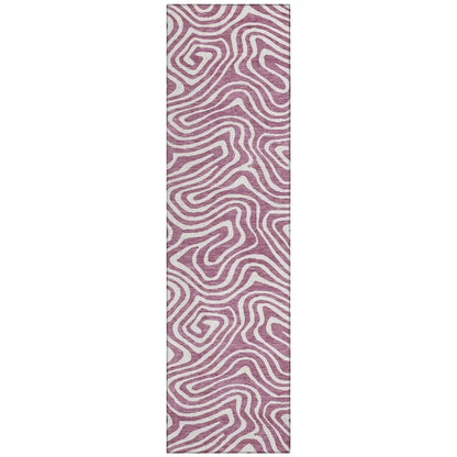LOOMLAN Rugs Evalora Purple Washable Indoor-Outdoor Rug