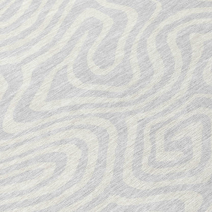 LOOMLAN Rugs Evalora Silver Washable Indoor-Outdoor Rug
