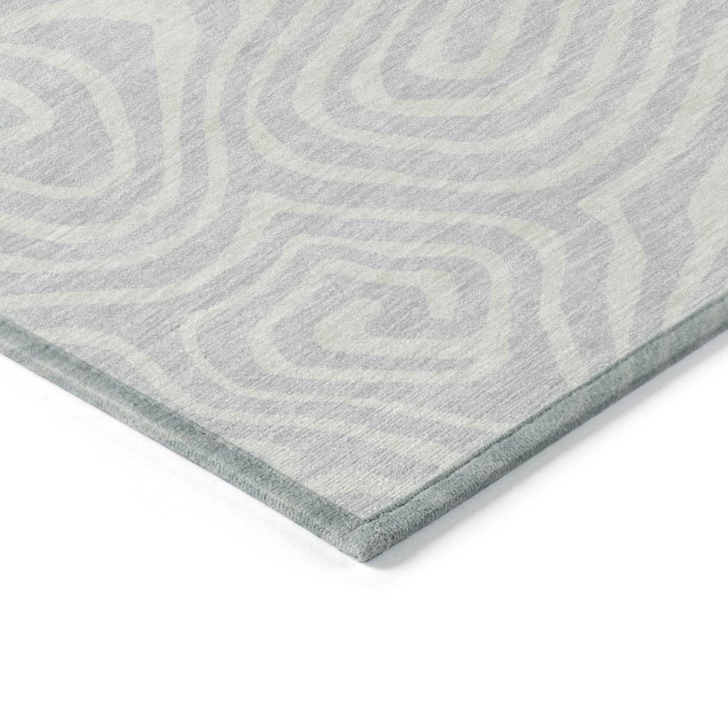 LOOMLAN Rugs Evalora Silver Washable Indoor-Outdoor Rug