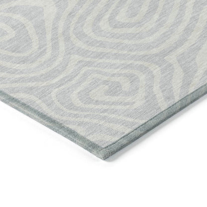 LOOMLAN Rugs Evalora Silver Washable Indoor-Outdoor Rug