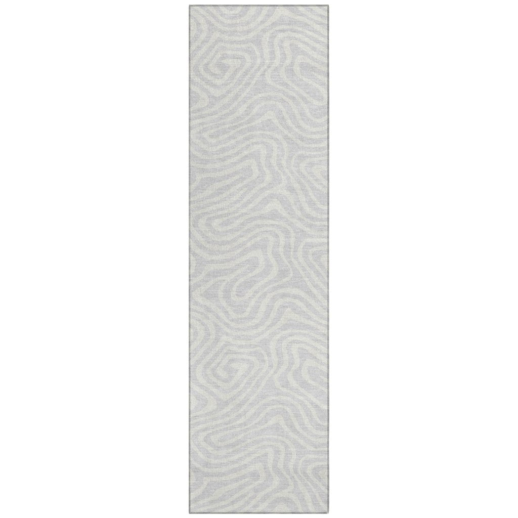 LOOMLAN Rugs Evalora Silver Washable Indoor-Outdoor Rug