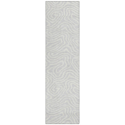 LOOMLAN Rugs Evalora Silver Washable Indoor-Outdoor Rug