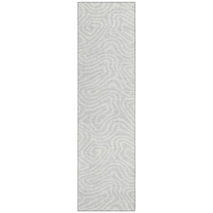 LOOMLAN Rugs Evalora Silver Washable Indoor-Outdoor Rug