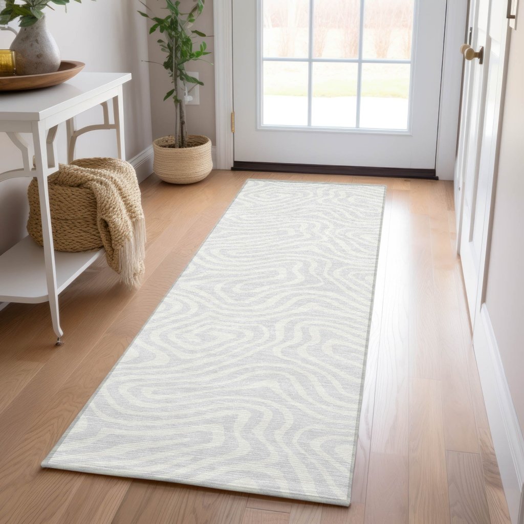 LOOMLAN Rugs Evalora Silver Washable Indoor-Outdoor Rug