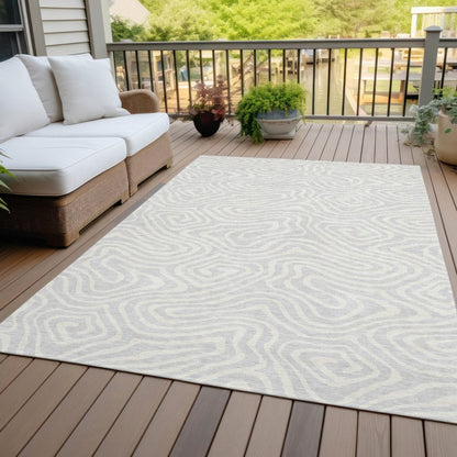 LOOMLAN Rugs Evalora Silver Washable Indoor-Outdoor Rug
