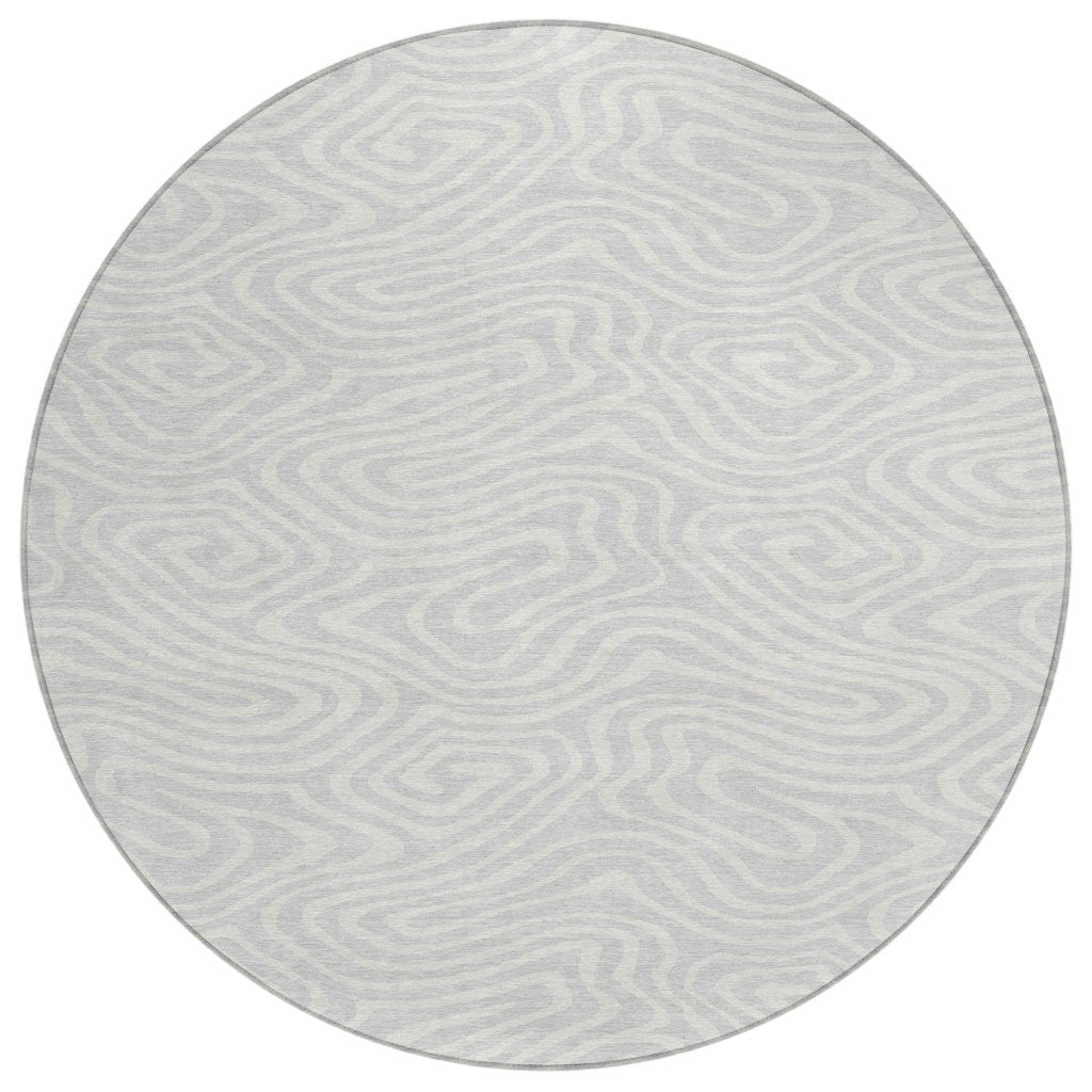 LOOMLAN Rugs Evalora Silver Washable Indoor-Outdoor Rug