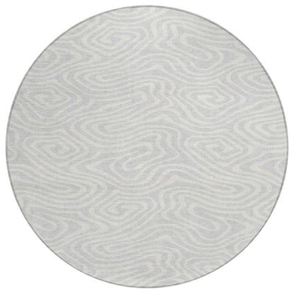 LOOMLAN Rugs Evalora Silver Washable Indoor-Outdoor Rug