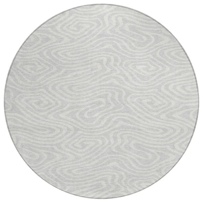 LOOMLAN Rugs Evalora Silver Washable Indoor-Outdoor Rug