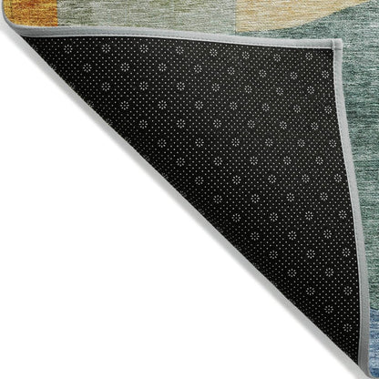 LOOMLAN Rugs Evan Green Washable Indoor-Outdoor Rug