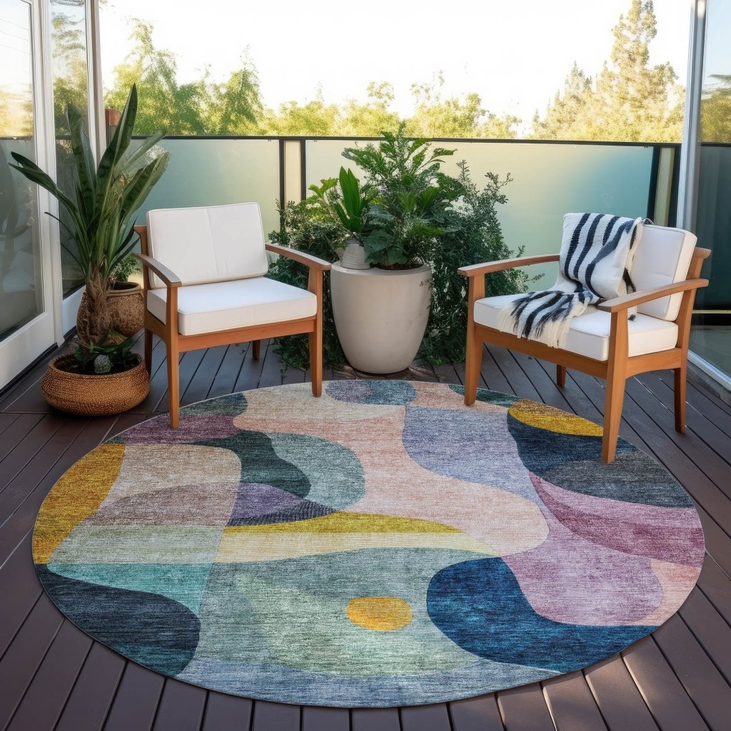 LOOMLAN Rugs Evan Green Washable Indoor-Outdoor Rug