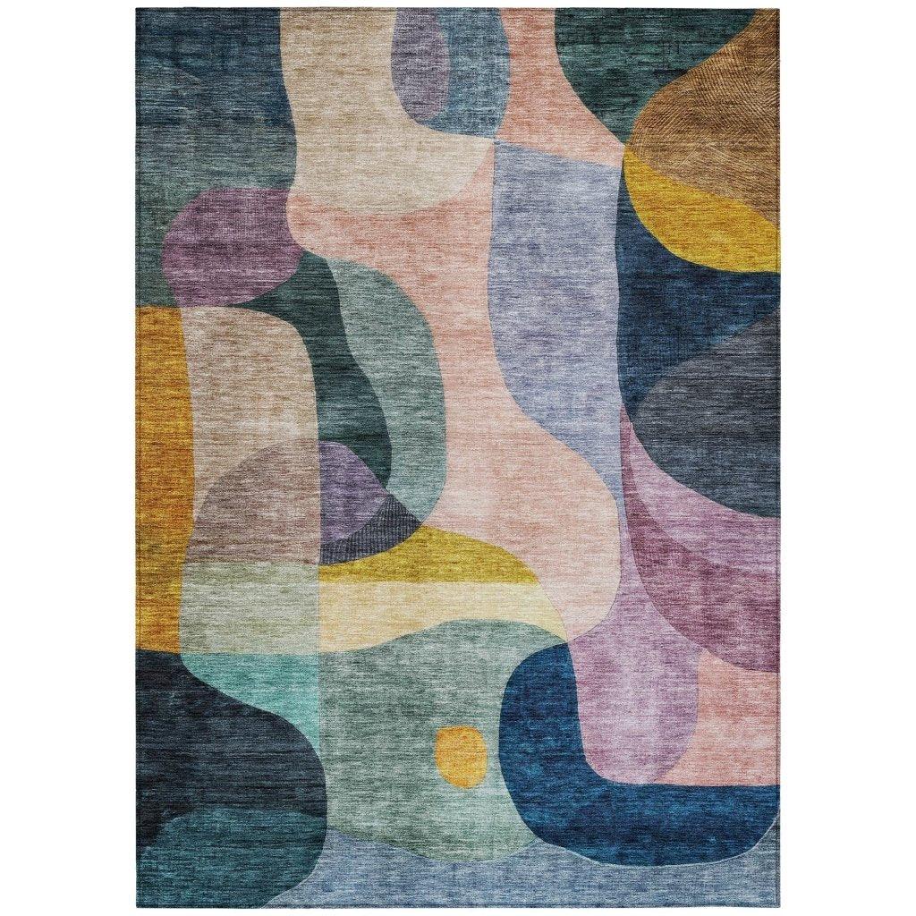 LOOMLAN Rugs Evan Green Washable Indoor-Outdoor Rug