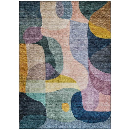 LOOMLAN Rugs Evan Green Washable Indoor-Outdoor Rug