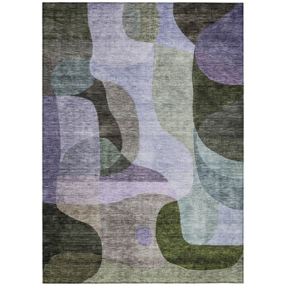 LOOMLAN Rugs Evan Olive Washable Indoor-Outdoor Rug