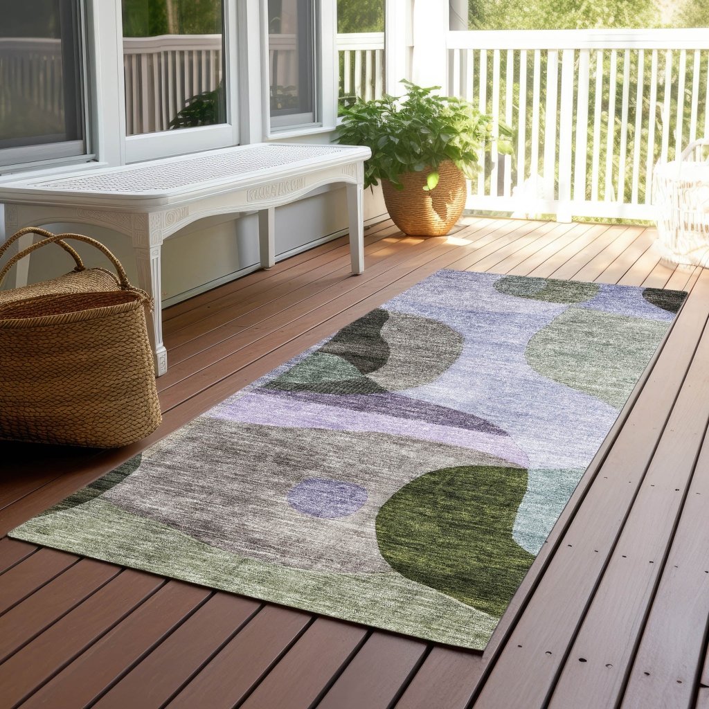 LOOMLAN Rugs Evan Olive Washable Indoor-Outdoor Rug