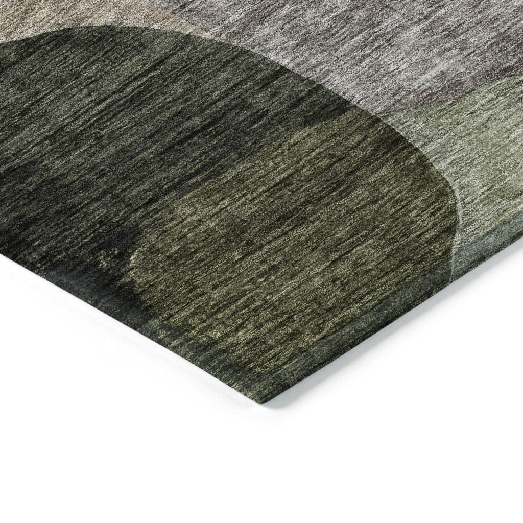 LOOMLAN Rugs Evan Olive Washable Indoor-Outdoor Rug