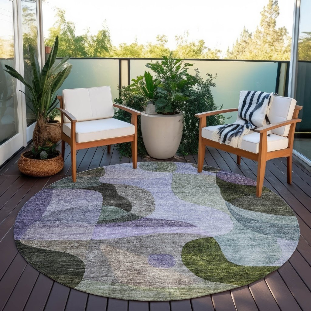 LOOMLAN Rugs Evan Olive Washable Indoor-Outdoor Rug