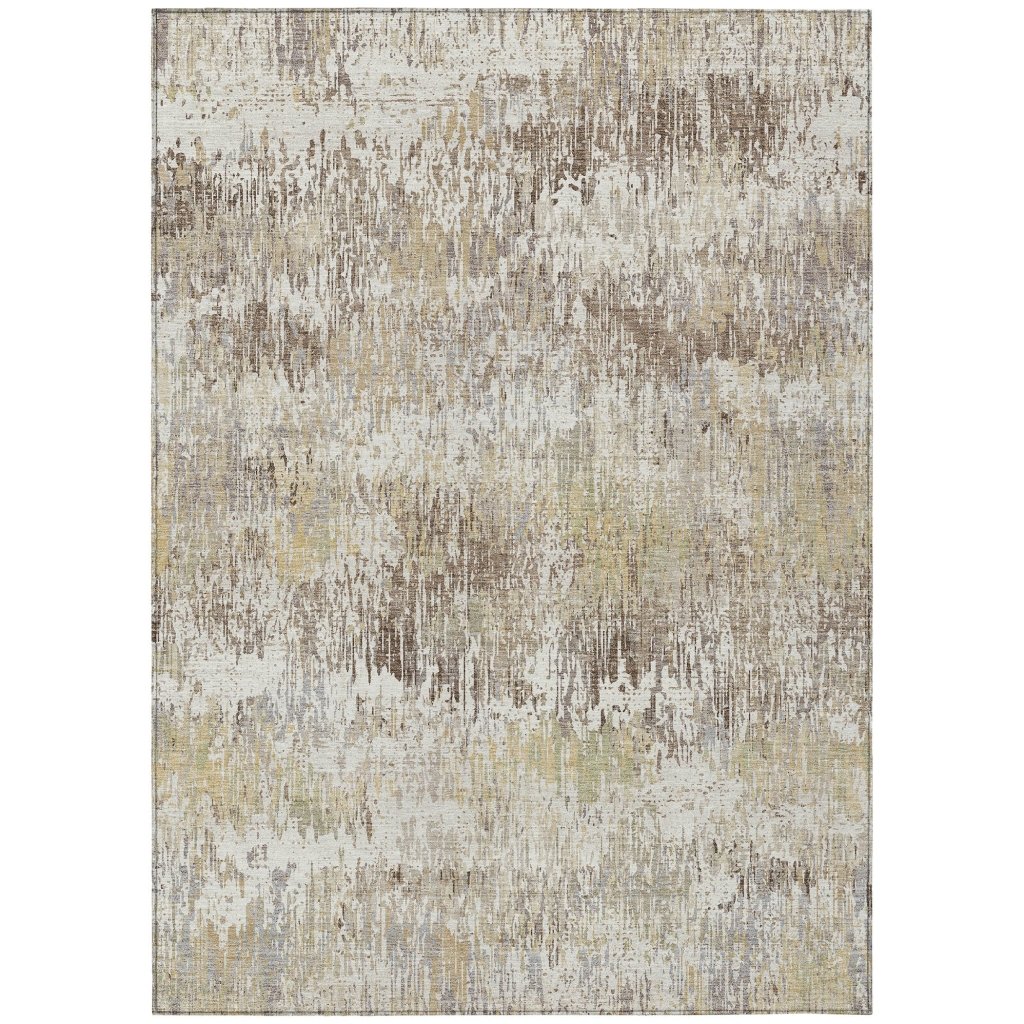 LOOMLAN Rugs Evandra Ivory Washable Indoor-Outdoor Rug
