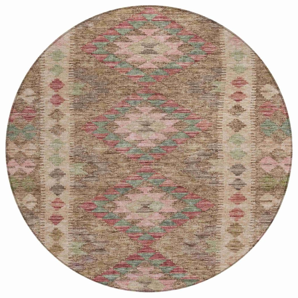 LOOMLAN Rugs Evynne Brown Washable Indoor-Outdoor Rug