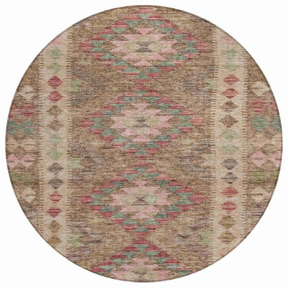 LOOMLAN Rugs Evynne Brown Washable Indoor-Outdoor Rug