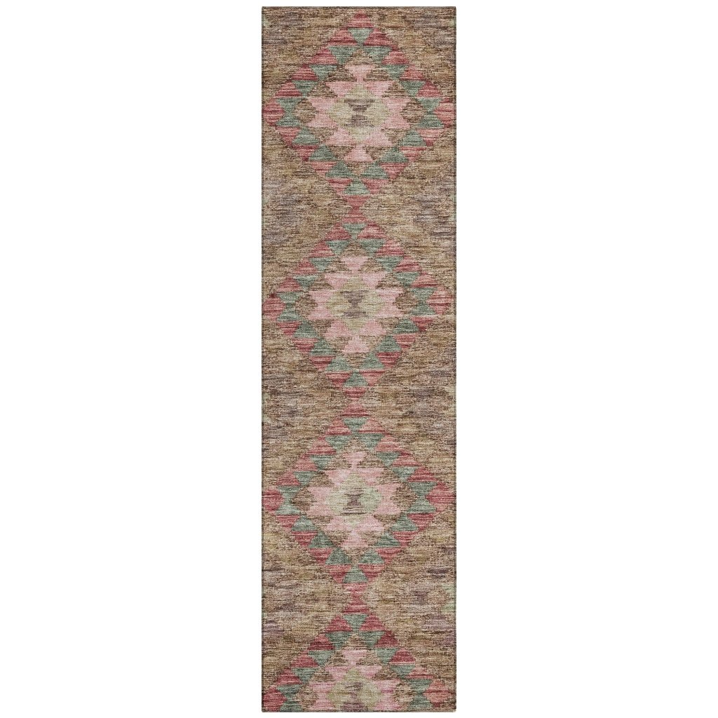 LOOMLAN Rugs Evynne Brown Washable Indoor-Outdoor Rug