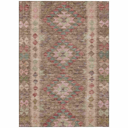 LOOMLAN Rugs Evynne Brown Washable Indoor-Outdoor Rug