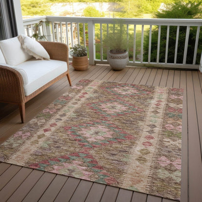 LOOMLAN Rugs Evynne Brown Washable Indoor-Outdoor Rug