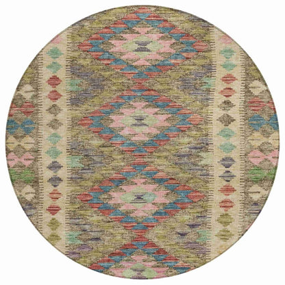 LOOMLAN Rugs Evynne Green Washable Indoor-Outdoor Rug