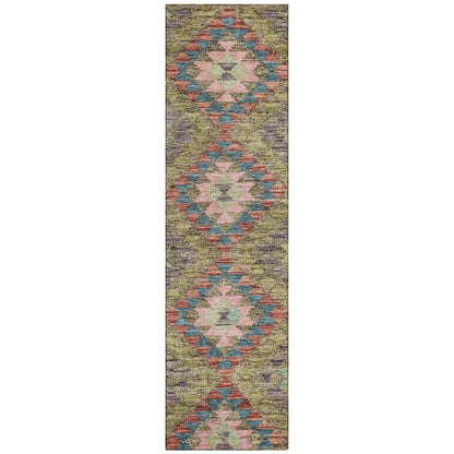 LOOMLAN Rugs Evynne Green Washable Indoor-Outdoor Rug
