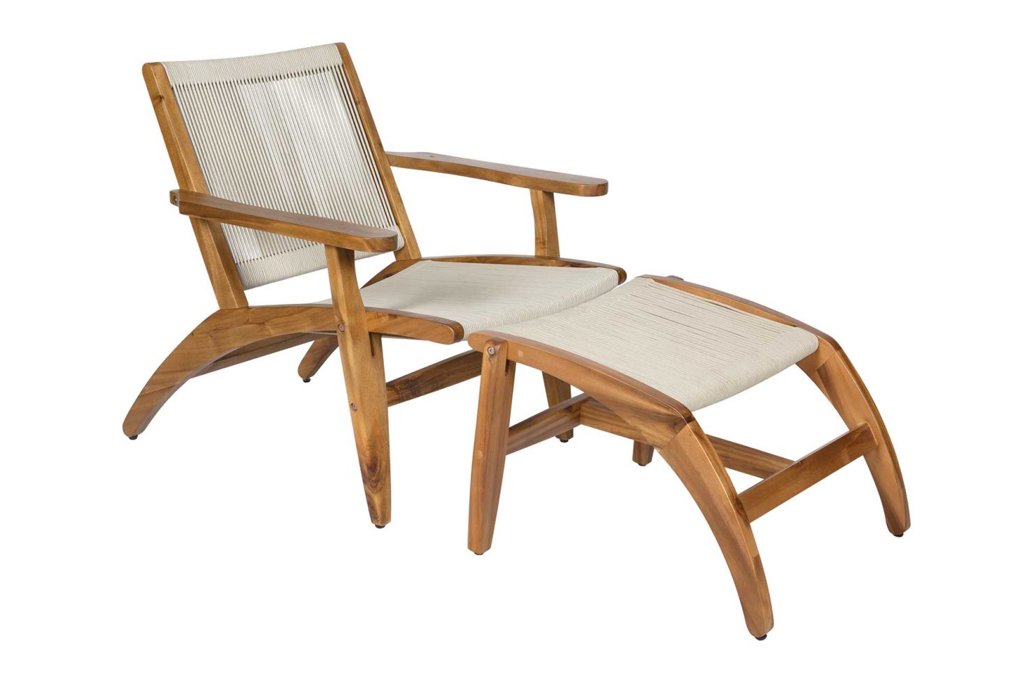 Seasonal Living Norway Outdoor Lounge Chair & Footstool Set of Two
