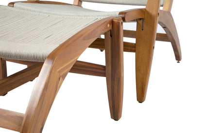 Seasonal Living Norway Outdoor Lounge Chair & Footstool Set of Two