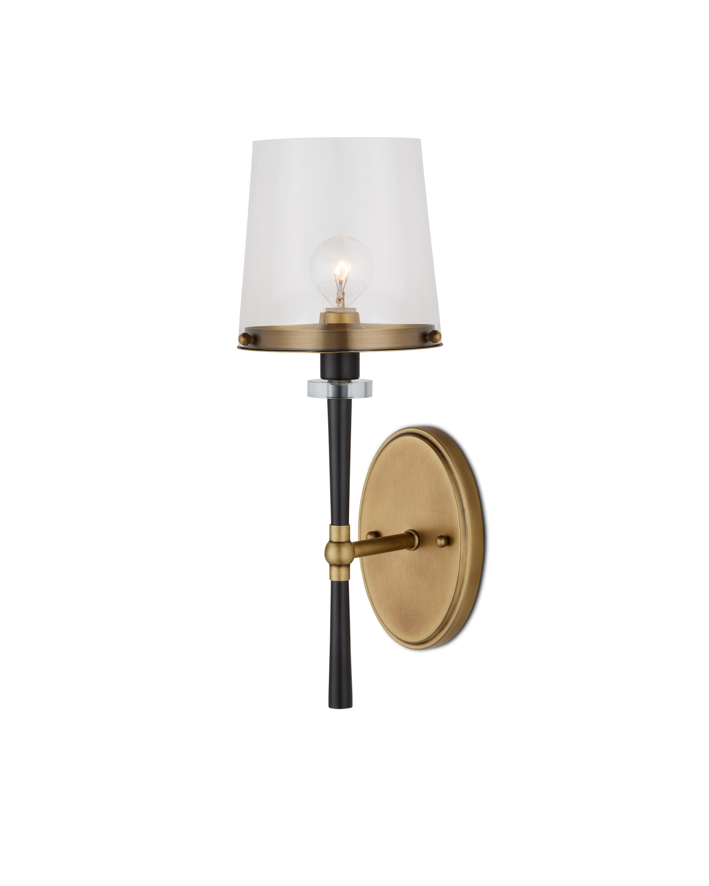 Lyndall Metal and Glass Gold Wall Sconce