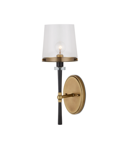 Lyndall Metal and Glass Gold Wall Sconce