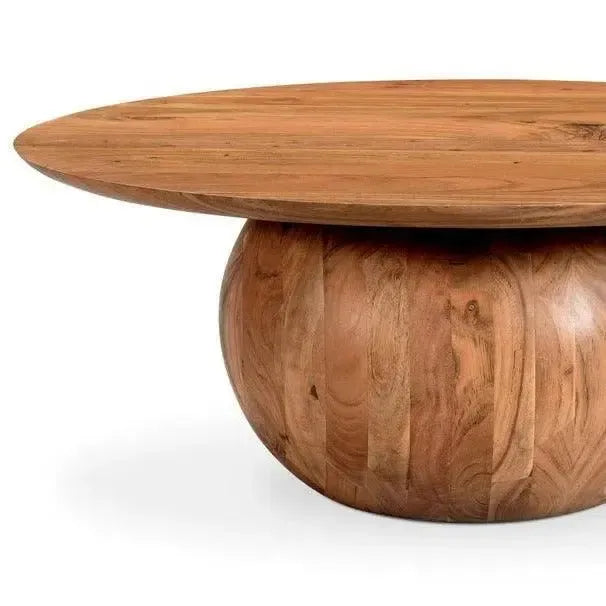 Natural Wood Round Coffee Table Bradbury -- view 6