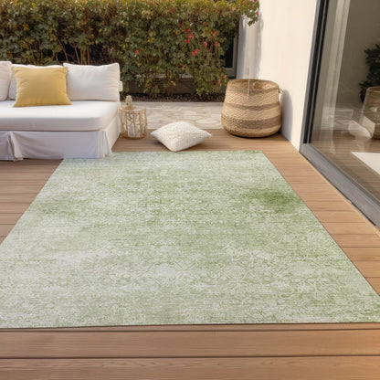 Kaelas Green Washable Indoor-Outdoor Rug -- green
